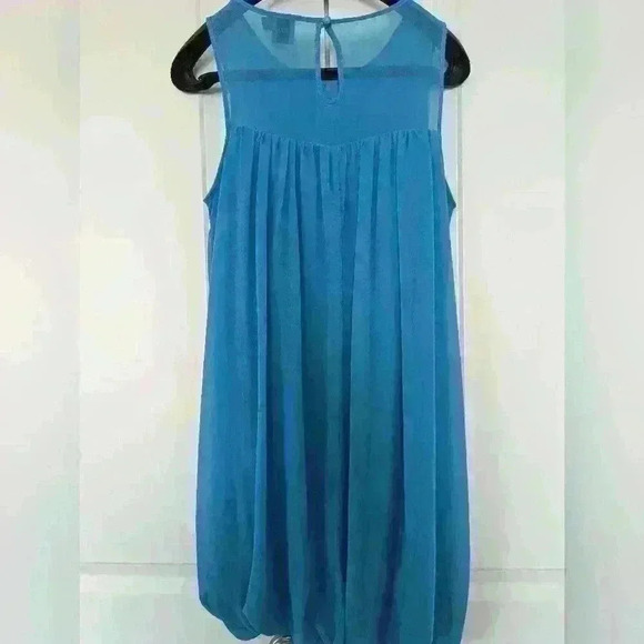 Women's Asos - Aqua Blue Semi Sheer Sleeveless Dress size 4 Excellent Like New - Picture 3 of 4